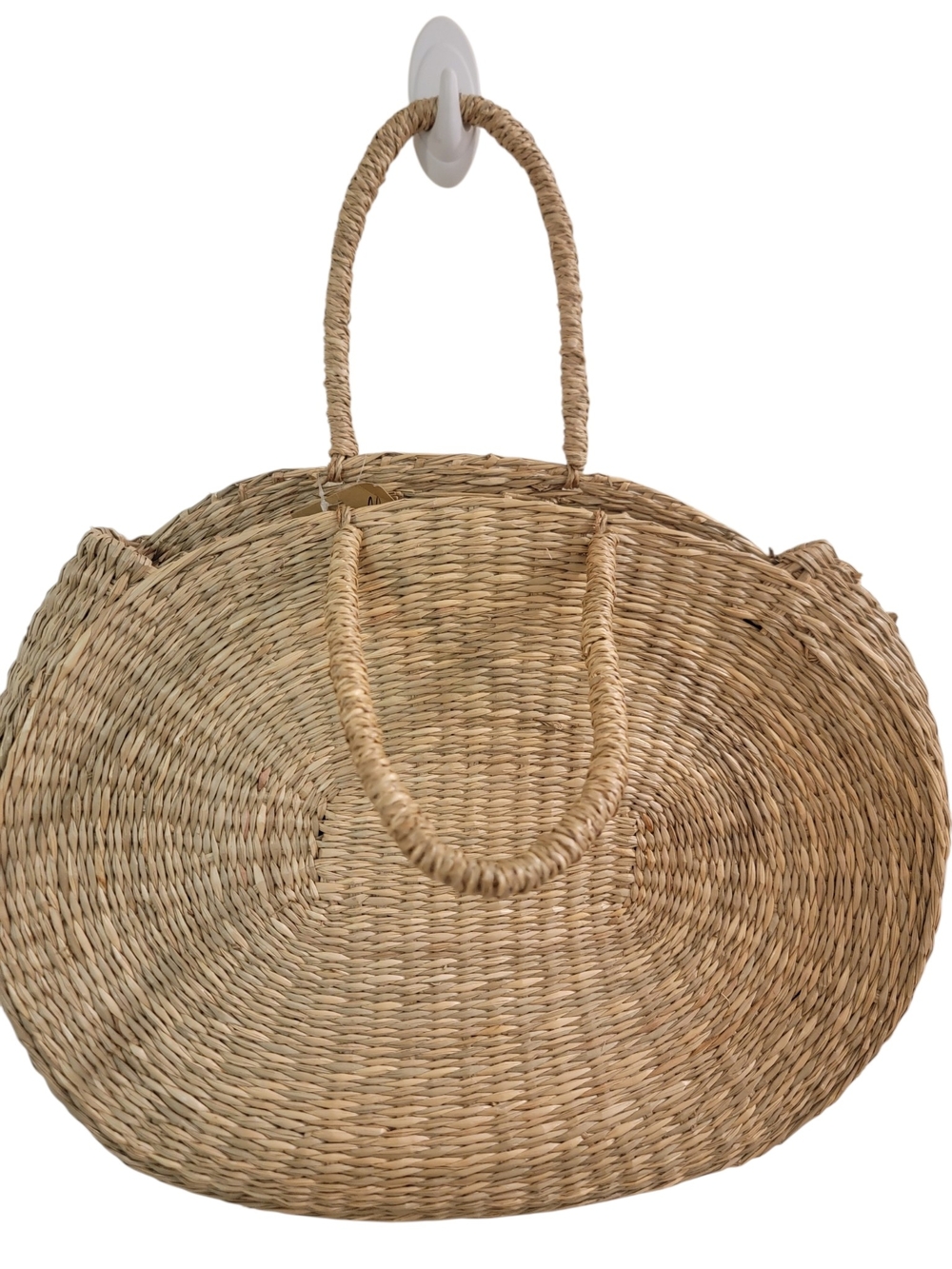 Handmade Seagrass Beach Tote Bag Fair Trade Woven Straw Ollie Ella NWT Large - Picture 4 of 4